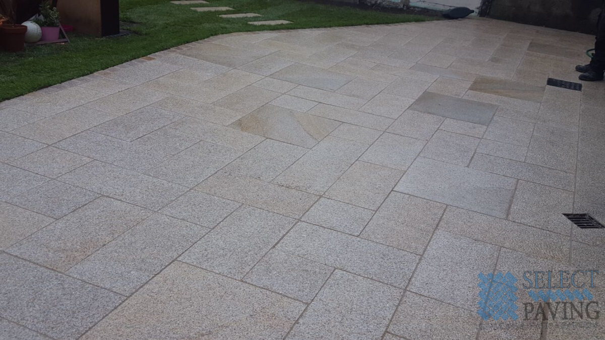 Sutton Park Patio Installation Granite Slabs
