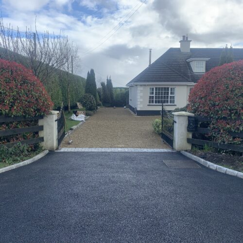 Gravelled Driveway with Tarmac Apron and Limestone Slabbed Patio in…
