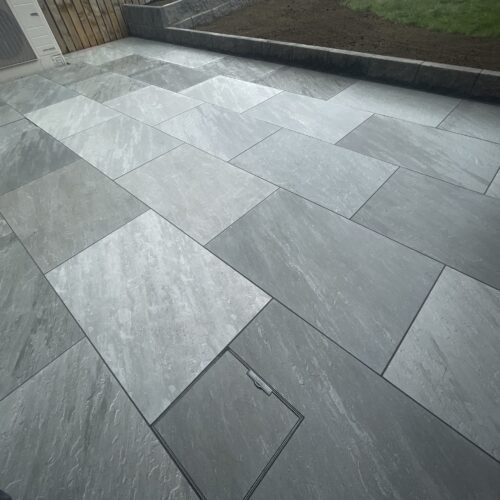 Porcelain tiled patio installation in Stamullen, County Meath