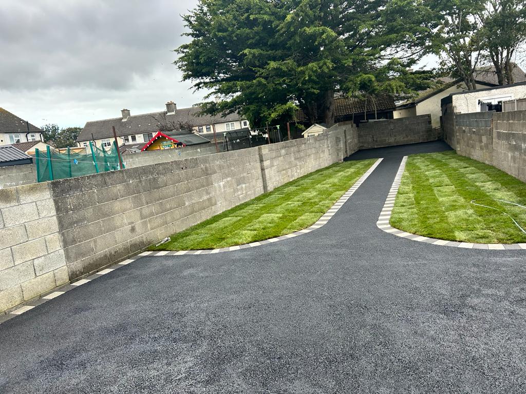 Asphalt Driveway and Patio with New Lawn in Ballyfermot, Co. Dublin