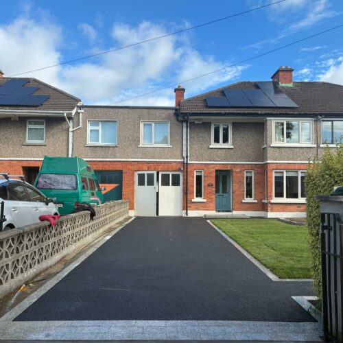 Asphalt Driveway with Natural Granite Borderline and Roll-On Turf in&hellip;