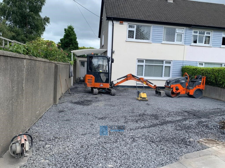 Asphalt Driveway with New Pillars and Walls in Stillorgan, Dublin