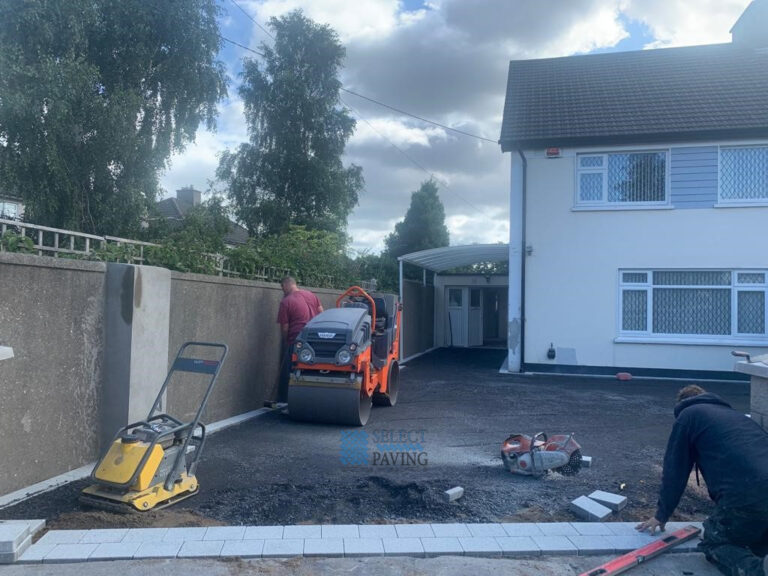 Asphalt Driveway with New Pillars and Walls in Stillorgan, Dublin