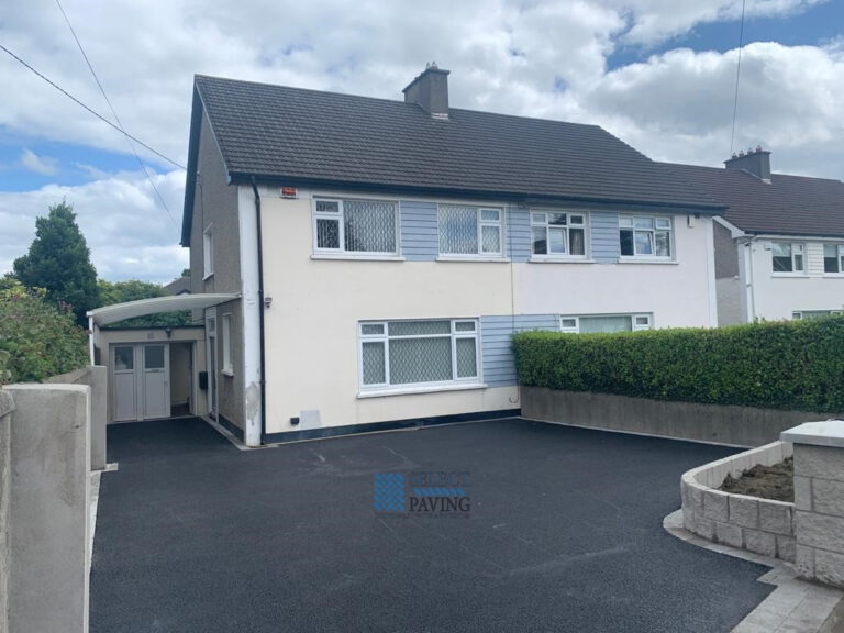 Asphalt Driveway with New Pillars and Walls in Stillorgan, Dublin