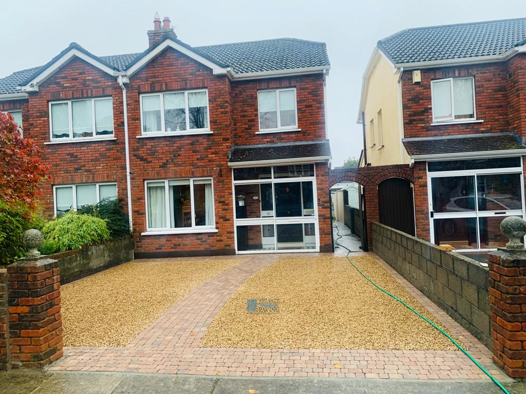 Driveway with Ballylusk Gravel and Composite Decking Patio in Blanchardstown, Dublin