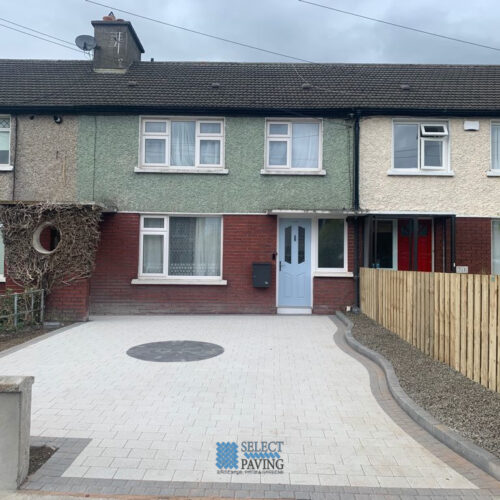 Driveway with Corrib Block Paving and Cobble Setts in Rathfarnham, Dublin