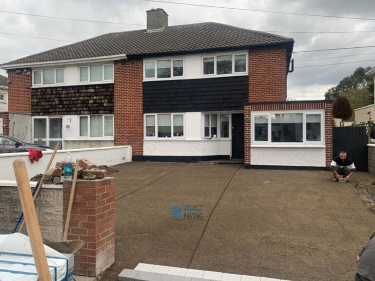 Driveway with Grey and Silver Granite Corrib Blocks in Santry, Dublin