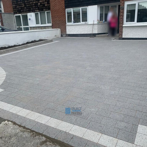 Driveway with Grey and Silver Granite Corrib Blocks in Santry, Dublin