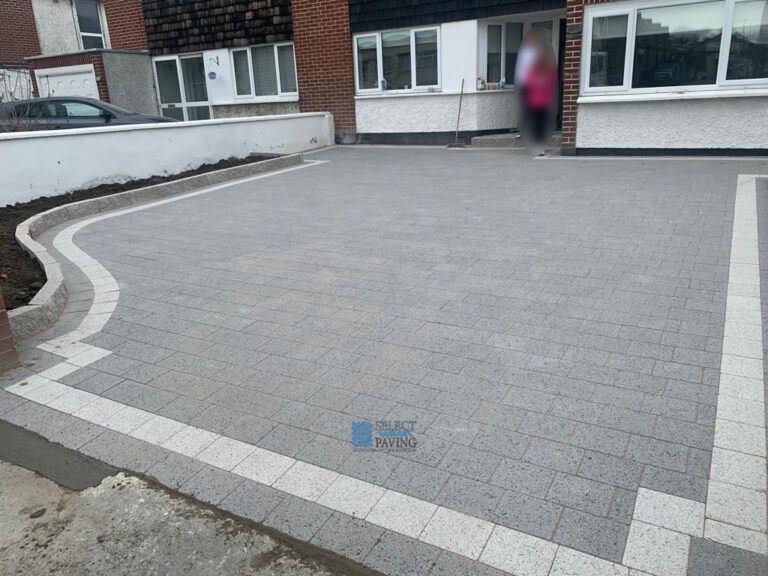 Driveway with Grey and Silver Granite Corrib Blocks in Santry, Dublin