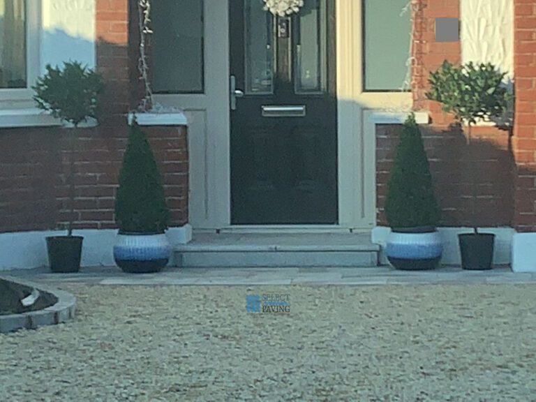Gravel Driveway with Cobblestones, Kerbing and New Step in Terenure, Dublin