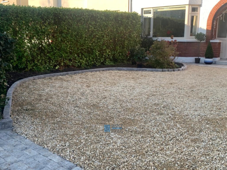 Gravel Driveway with Cobblestones, Kerbing and New Step in Terenure, Dublin