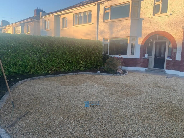 Gravel Driveway with Cobblestones, Kerbing and New Step in Terenure, Dublin
