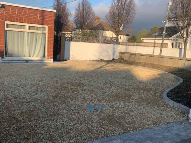 Gravel Driveway with Cobblestones, Kerbing and New Step in Terenure, Dublin