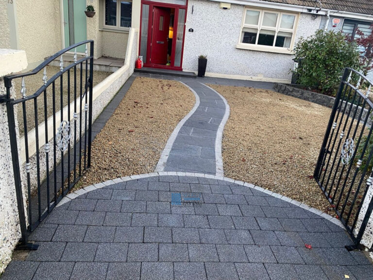Gravel Driveway with Granite Apron and Belvedere Granite Patio in Terenure, Dublin