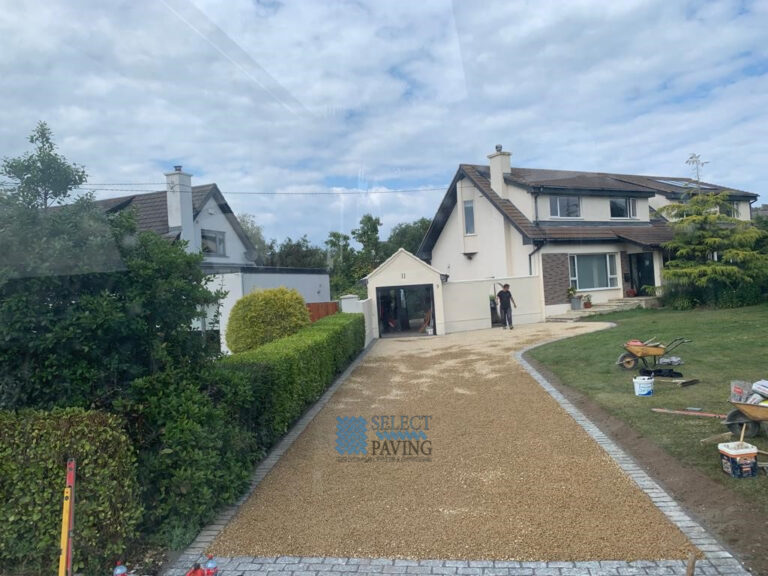 Gravel Driveway with Granite Cobbles for Apron in Sutton, Dublin