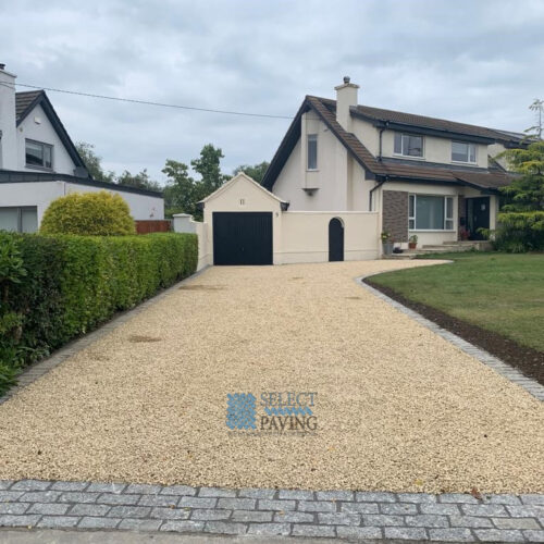 Gravel Driveway with Granite Cobbles for Apron in Sutton, Dublin