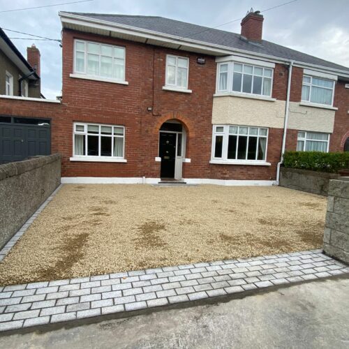 Gravel Driveway with Granite Paved Apron and Border in Terenure, Dublin