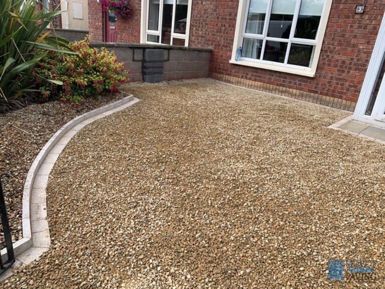 Gravel Driveway with Limestone Pathway and Granite Cobbles in Beaumont, Dublin
