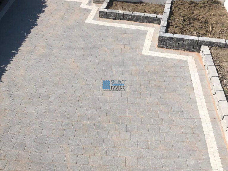 New Paved Driveway with Connemara Walling in Clonsilla, Dublin