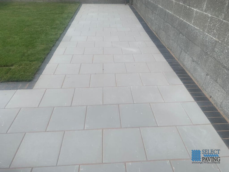Patio with Charcoal Border and New Lawn in Clontarf, Dublin