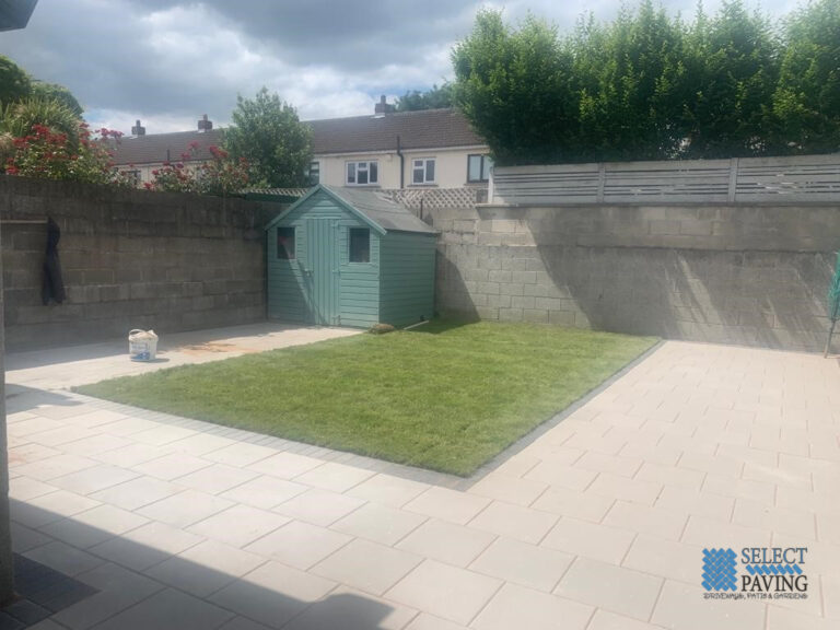 Patio with Charcoal Border and New Lawn in Clontarf, Dublin