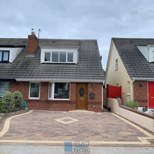 Paved Driveway with Sloped Step and Diamond Pattern in Kinsealy, Co. Dulin