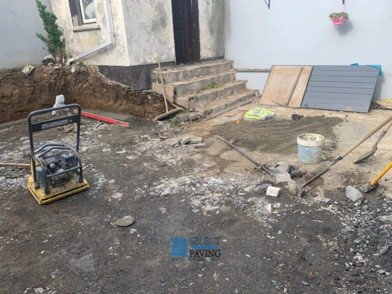 Porcelain Tiled Patio with Steps and Walling in Saggart, Co. Dublin