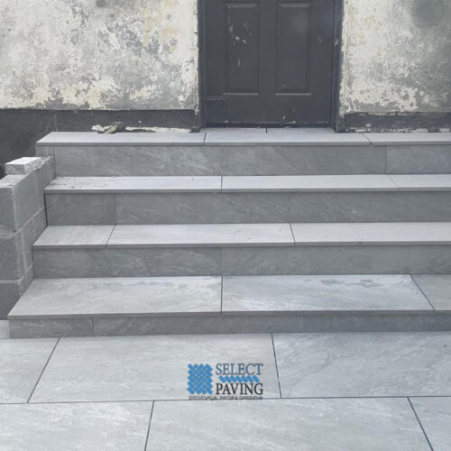Porcelain Tiled Patio with Steps and Walling in Saggart, Co. Dublin