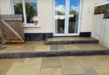 Slabbed Patio with Wide Steps in Swords, Dublin