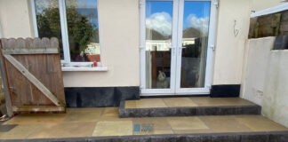 Slabbed Patio with Wide Steps in Swords, Dublin