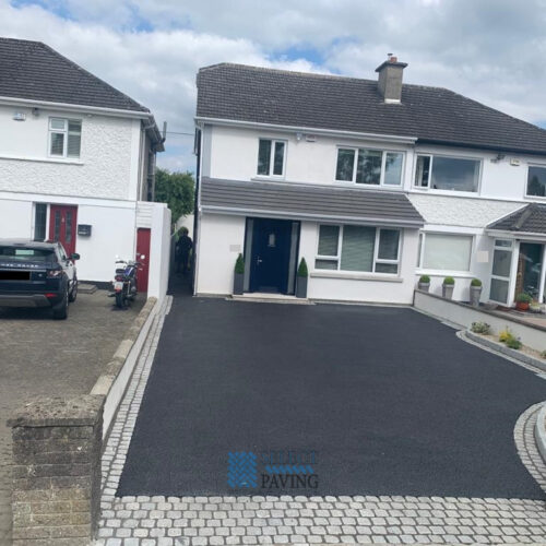 Tarmac Driveway with Cobbled Apron and Granite Step in Lucan, Co. Dublin