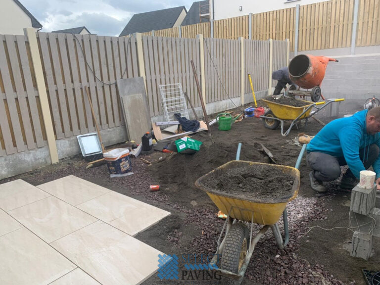 Two Neighboring Porcelain Tiled Patios in Balbriggan, Co. Dublin