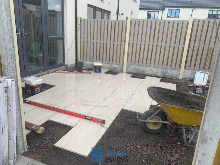 Two Neighboring Porcelain Tiled Patios in Balbriggan, Co. Dublin