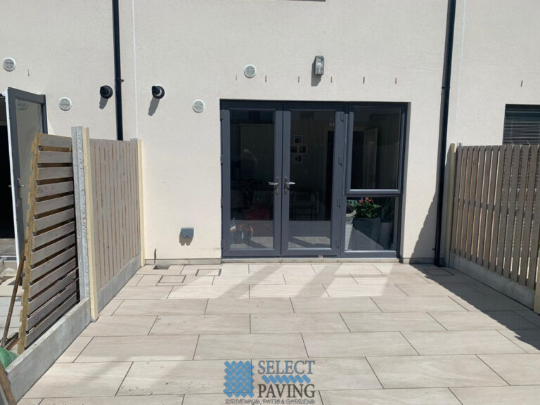Two Neighboring Porcelain Tiled Patios in Balbriggan, Co. Dublin