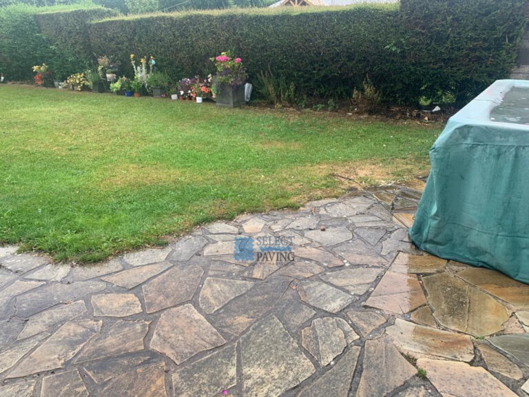 Yellow Limestone Patio in Glasnevin, Dublin