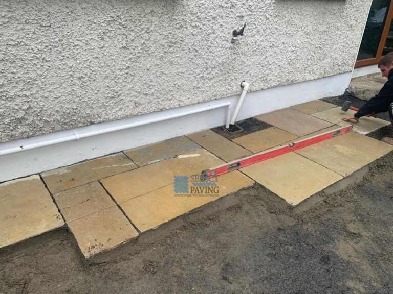 Yellow Limestone Patio in Glasnevin, Dublin