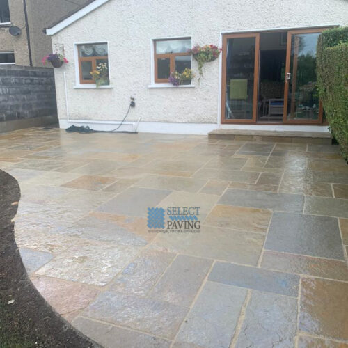 Yellow Limestone Patio in Glasnevin, Dublin