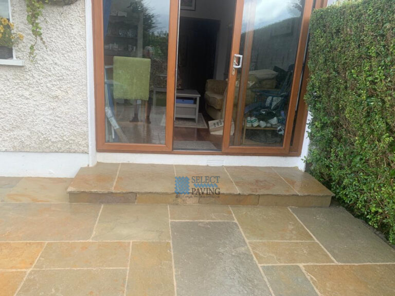 Yellow Limestone Patio in Glasnevin, Dublin
