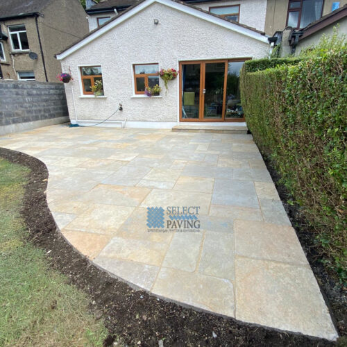 Yellow Limestone Patio in Glasnevin, Dublin