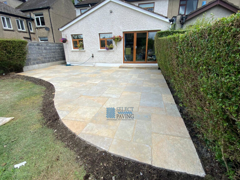 Yellow Limestone Patio in Glasnevin, Dublin