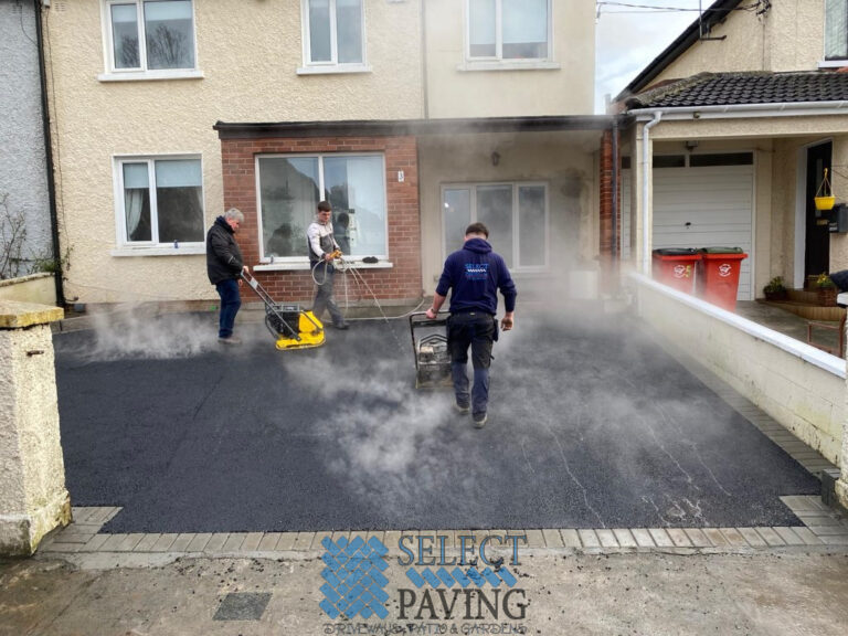 Asphalt Driveway with Cobblestone Borderline in Beaumont, Dublin