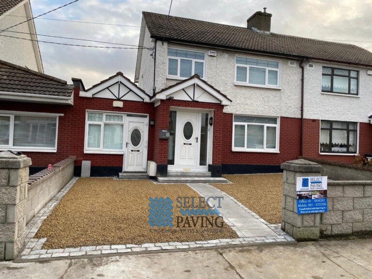 Ballylusk Gravel Driveway with Cobblestone Pathway in Coolock, Dublin