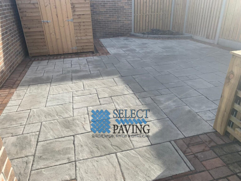 Belvedere Slab Patio with Brick Walls in Dublin