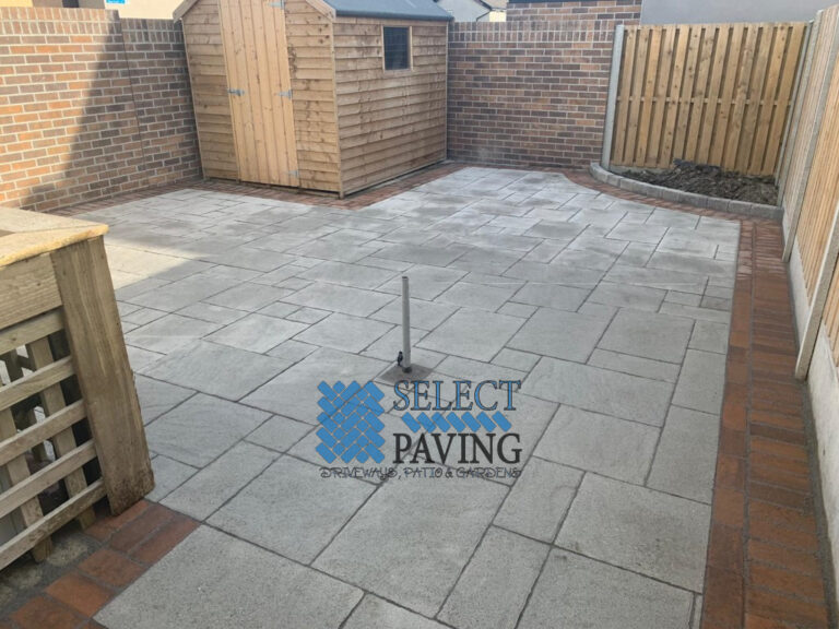 Belvedere Slab Patio with Brick Walls in Dublin