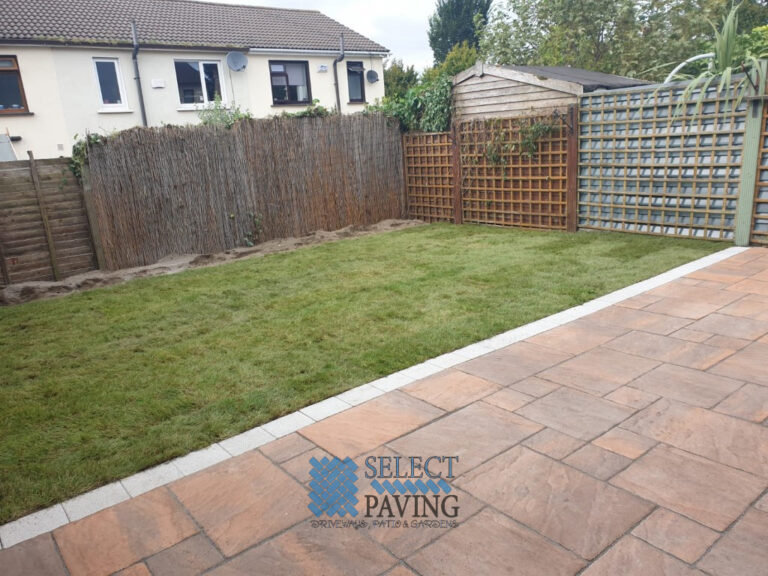 Belvedere Slab Patio with Roll-Out Turf in Clondalkin, Dublin