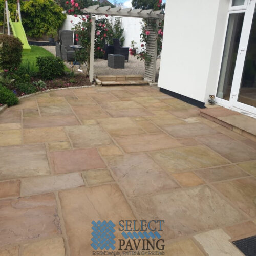 Camel Dust Sandstone Patio in Stillorgan, Dublin