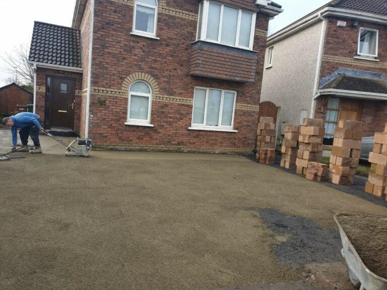 Corrib Driveway with New Brick Pillars in Clonsilla, Dublin