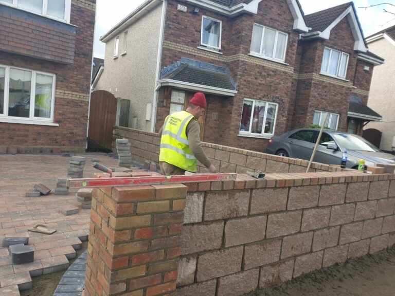 Corrib Driveway with New Brick Pillars in Clonsilla, Dublin