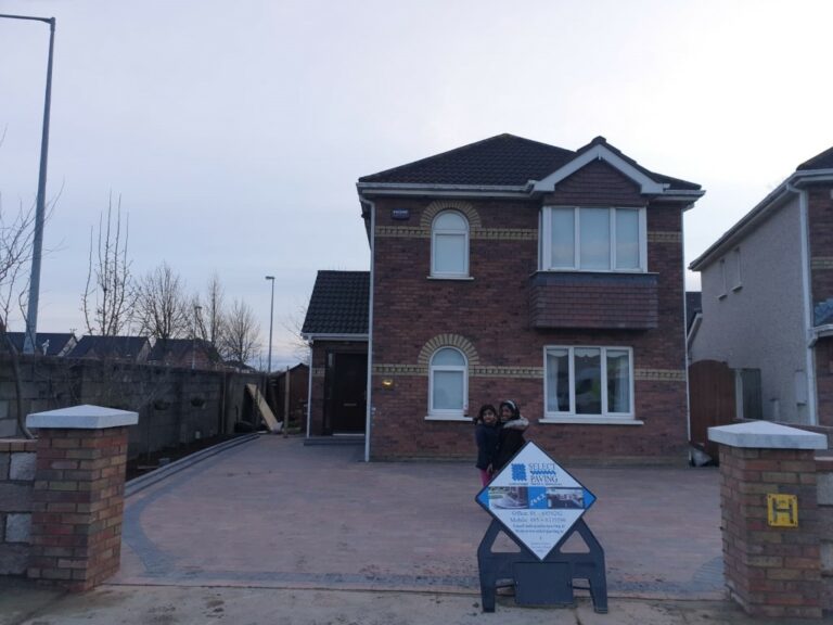 Corrib Driveway with New Brick Pillars in Clonsilla, Dublin