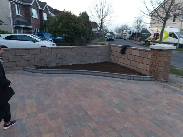 Corrib Driveway with New Brick Pillars in Clonsilla, Dublin